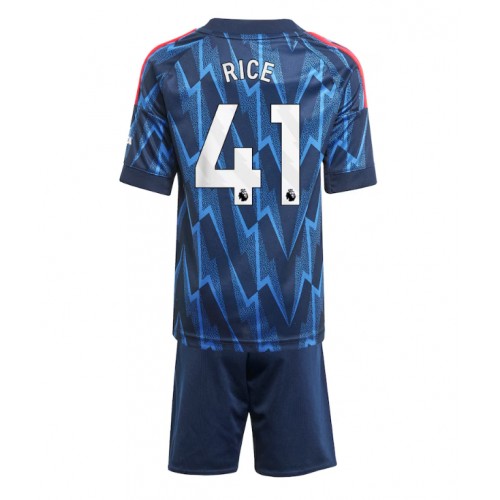 Stroje piłkarskie Arsenal Declan Rice #41 Koszulka Wyjazdowej dla dzieci 2025-26 Krótki Rękaw (+ szorty)